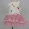 New design twill fabric pink mesh princess dress